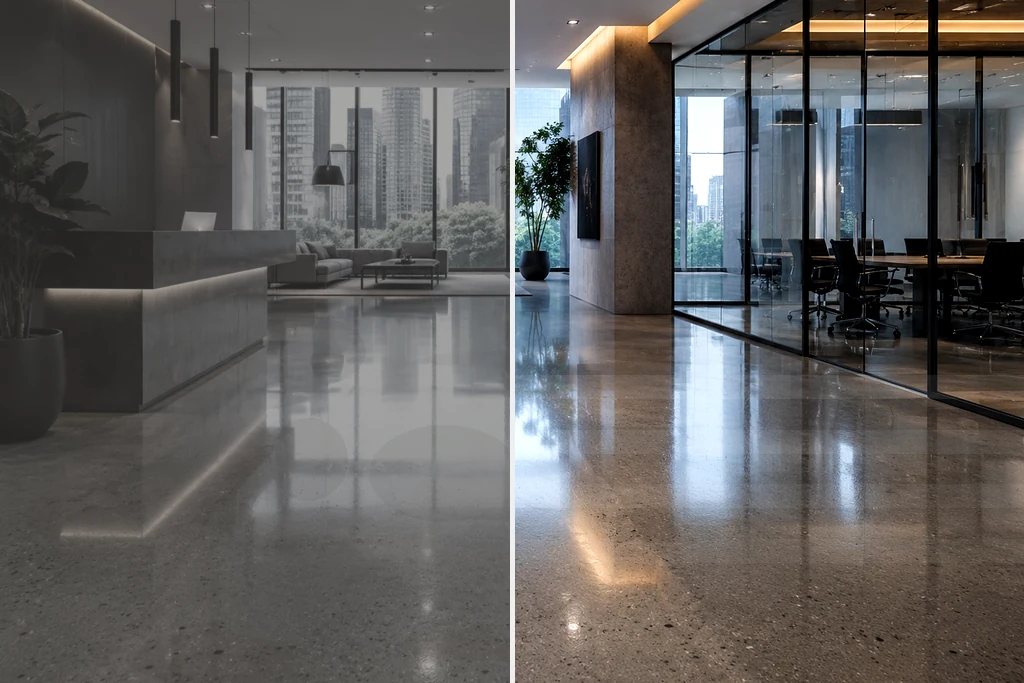 Polished concrete floor, Irvine