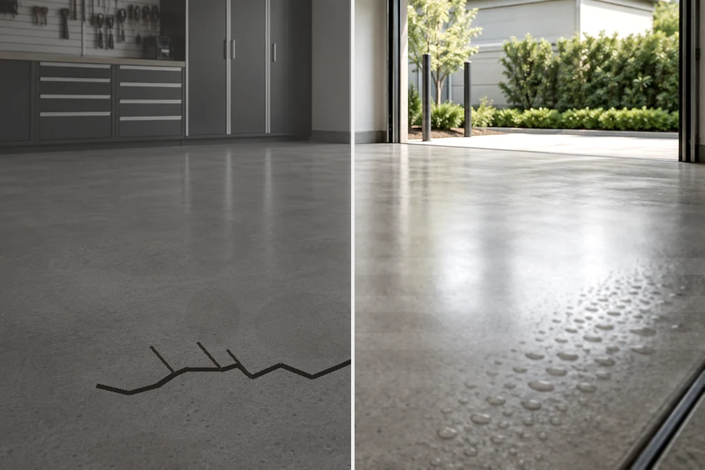 Repaired and resurfaced concrete floor, Santa Ana