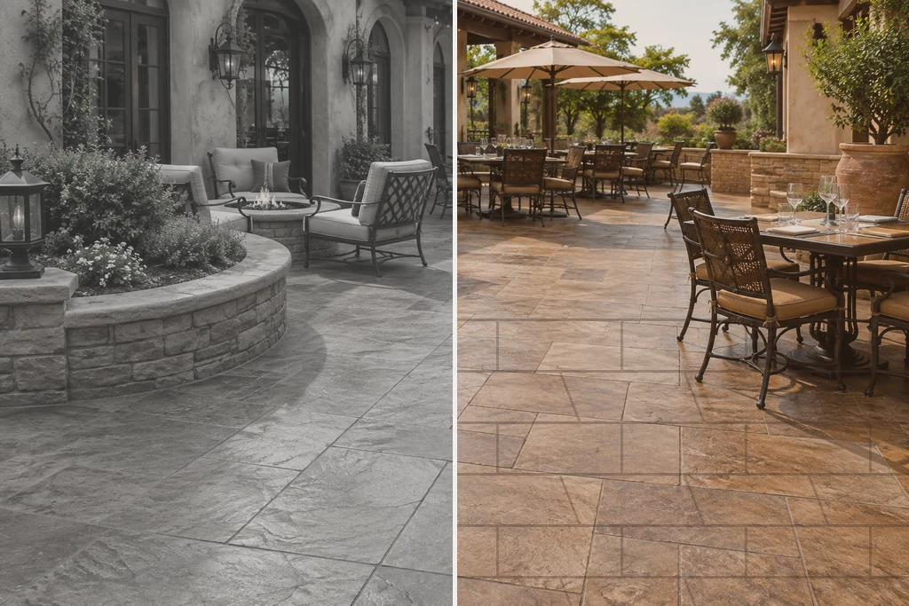 Stamped concrete floor, Newport Beach